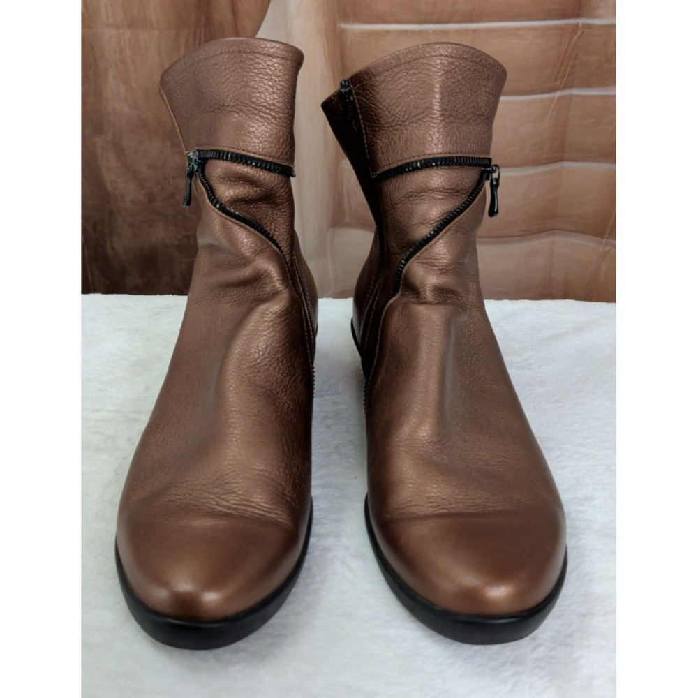 Arche Metallic Copper Zipper Booties